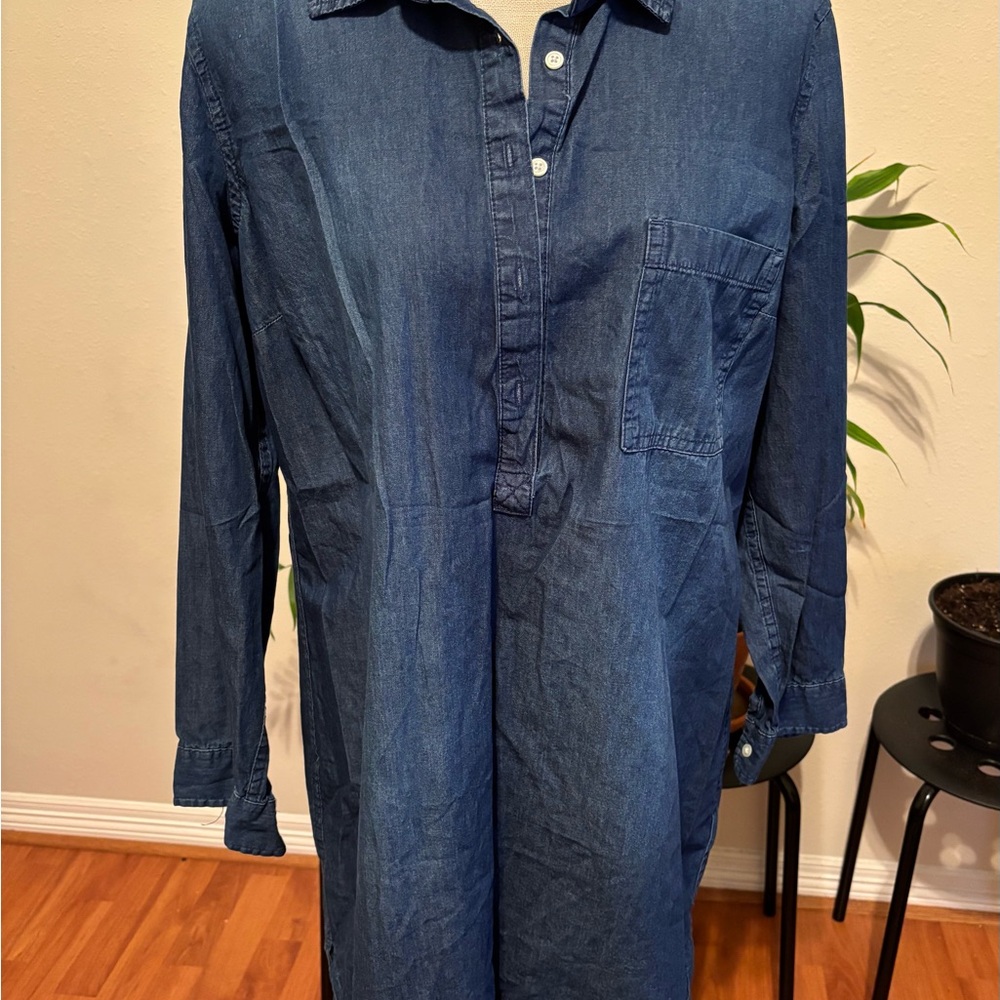 Old Navy Denim Long Sleeve Shirt Dress